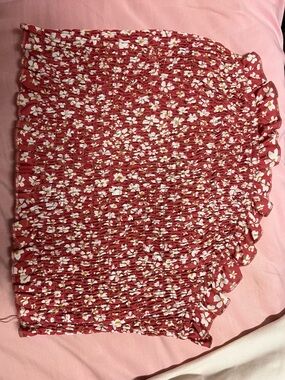 Shein Red Floral Smocked Tube Top